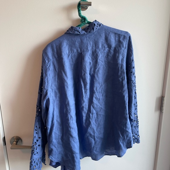 J Crew Blue Eyelet Button Down - Picture 7 of 7
